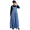 Classic Denim maxi dress with shirt collar- Black-Blue Classic Denim maxi dress with shirt collar- Black-Blue